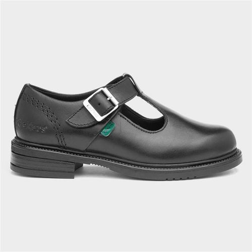 Kickers Lach Girls Black Leather T-Bar Sizes 36-39
