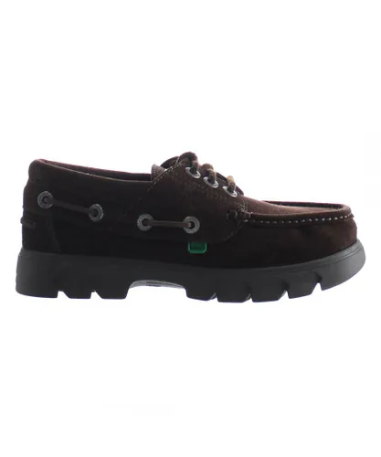 Kickers Lennon Mens Dark Brown Shoes Leather