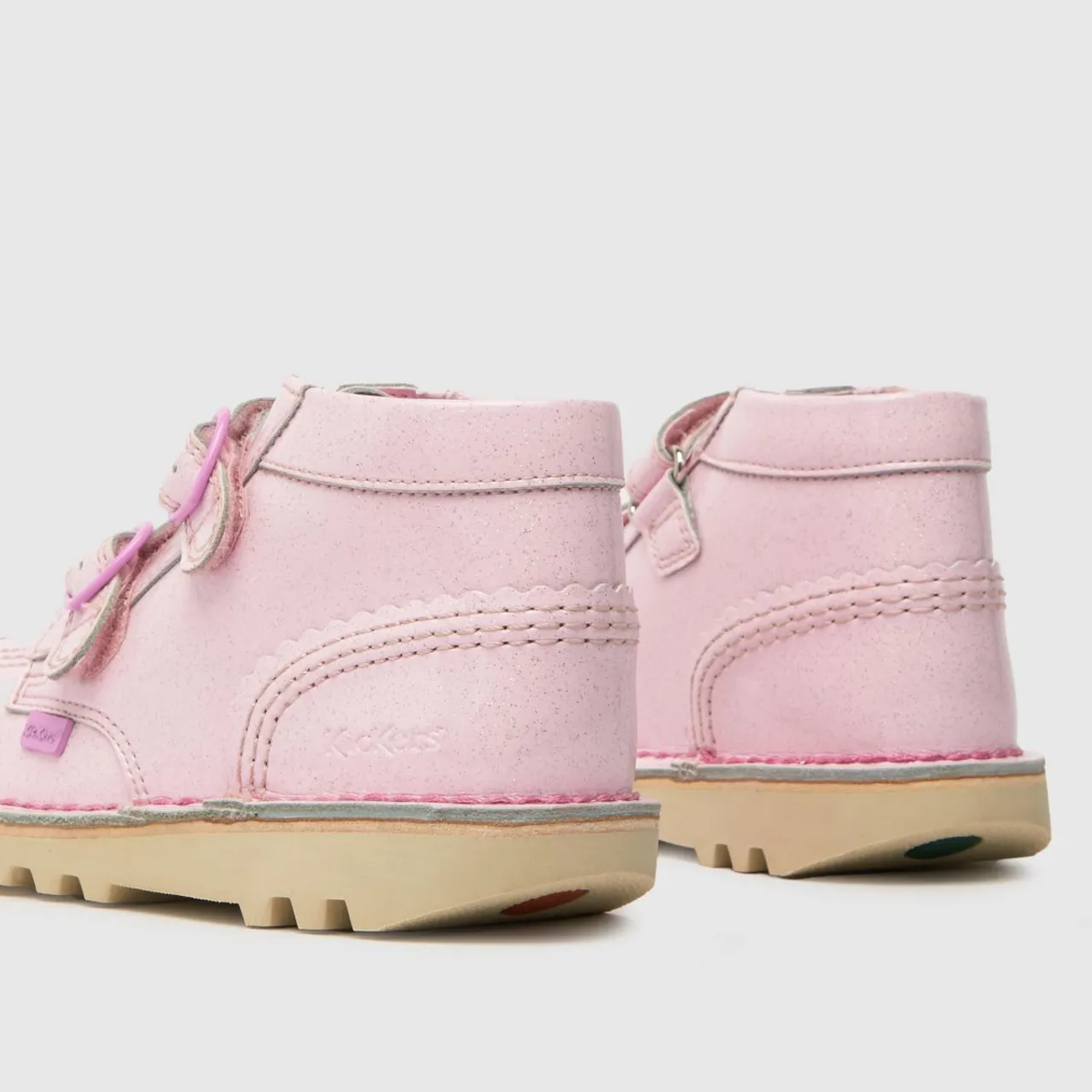Kickers Pale Pink Kick Hi Velcro Love Girls Toddler Boots