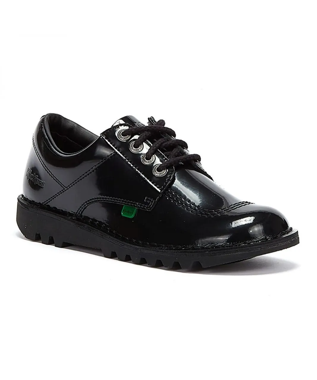 Kickers Womens Kick Lo Patent Shoes - (Black) Leather (archived)