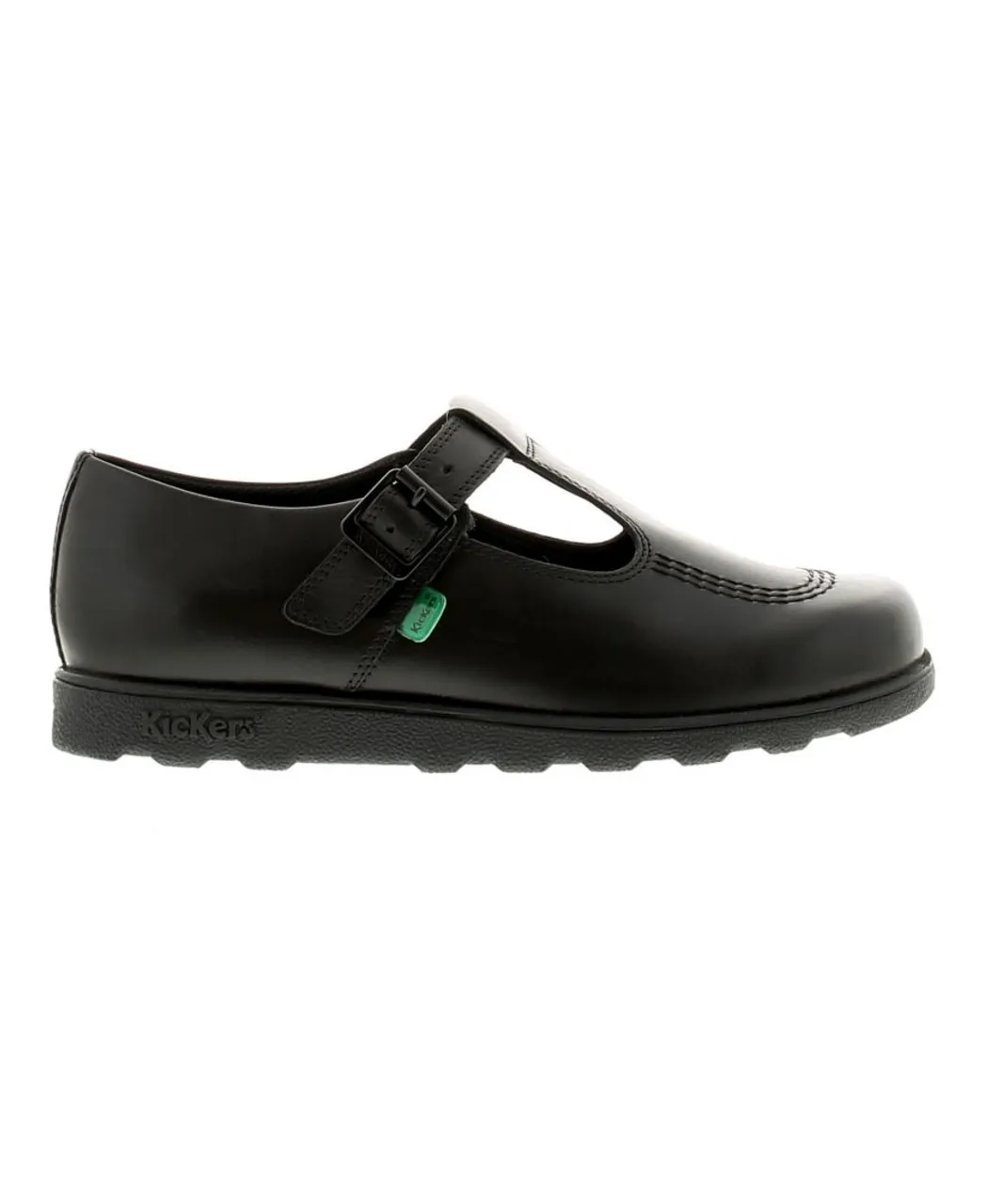 Kickers Womens Shoes Work School Fragma T Buckle Leather black Leather (archived)