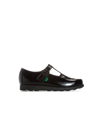 Kickers Womenss Fragma T Patent Shoes in Black Leather (archived)