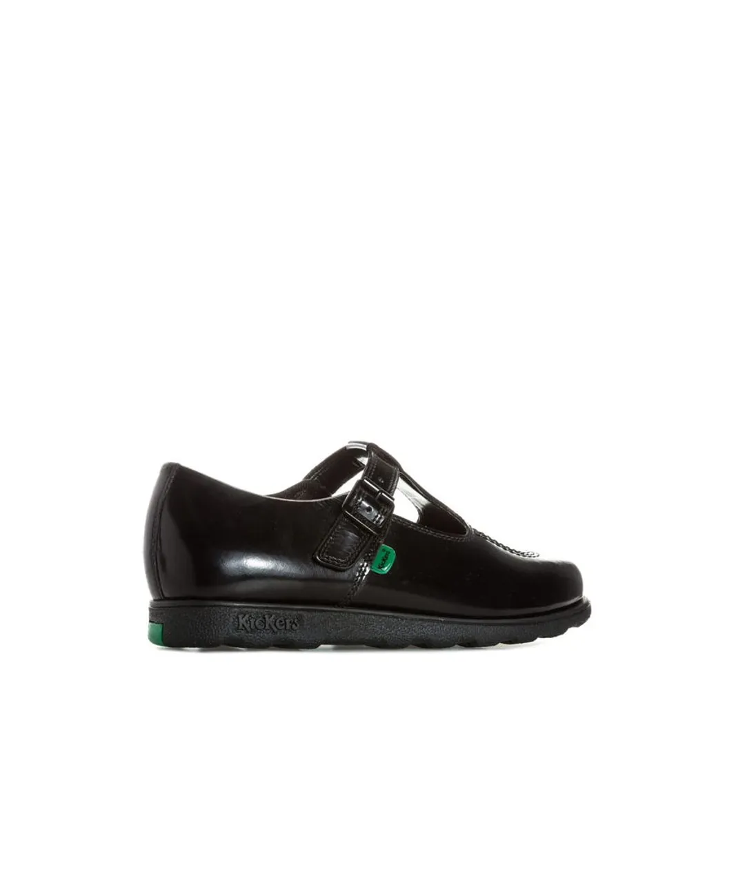 Kickers Womenss Fragma T Patent Shoes in Black Leather (archived)