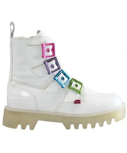 Kickers x Confetti Crowd Kizzie Higher Womens White Boots Leather