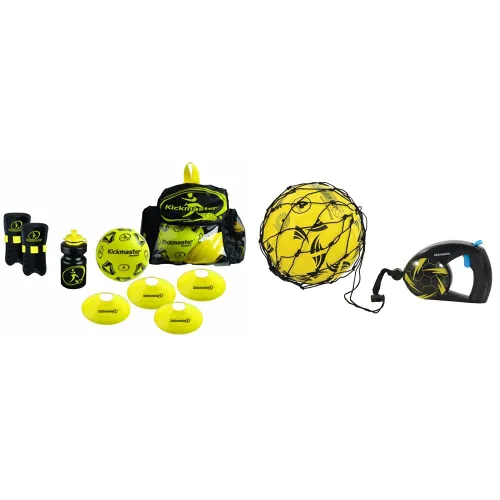 Kickmaster Backpack Training Kit - Black/Yellow & Close