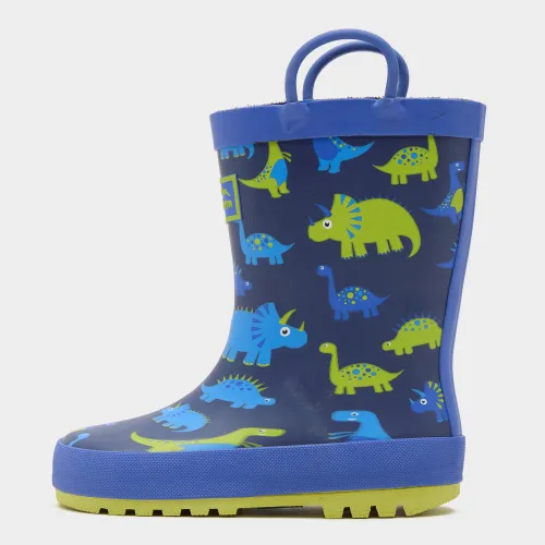 Kids' Dinosaur Wellington Boots, Blue