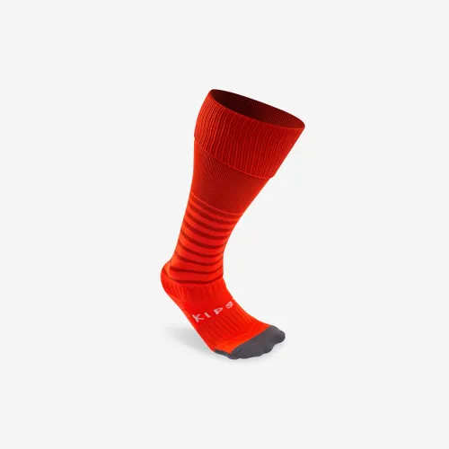 Kids' Football Socks Viralto Club - Red With Stripes