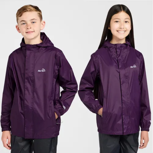 Kid's Hooded Packable Waterproof Jacket, Purple