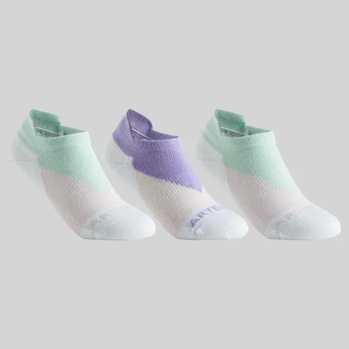 Kids' Low Tennis Socks Tri-pack Rs 160 - Pink/white/navy