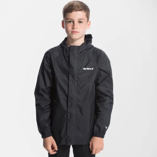 Kids Packable Waterproof Jacket Black, Black