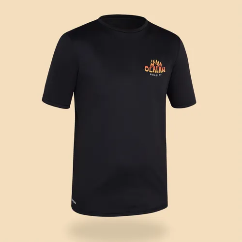 Kids' Short-sleeved Water T-shirt Wave And Fire