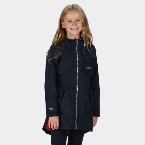 Kids' Tarana Waterproof Long-Length Jacket, Navy