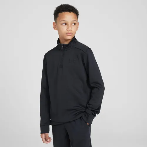 Kids' Ua Armour Fleece® 1/4 Zip Track Top - Black, Black