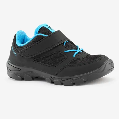 Kids' Velcro Hiking Shoes  Nh100 Black - 24 To 34