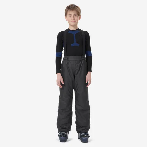Kids’ Warm And Waterproof Ski Trousers 100 Dark Grey