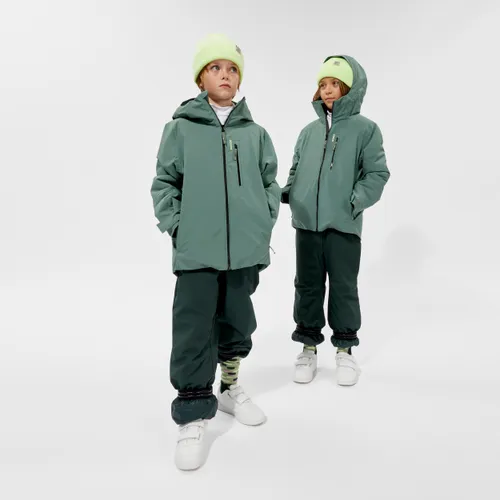 Kids’ Warm And Waterproof Ski Trousers  -500 Pnf-green Pine