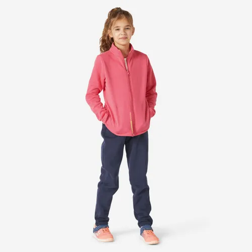 Kids' Warm Zip-up Tracksuit Warmy - Navy/pink