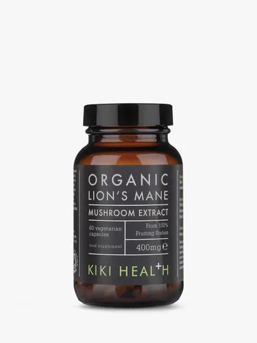 KIKI Health Organic Lion's Mane Mushroom Extract, 60 Vegicaps - Unisex