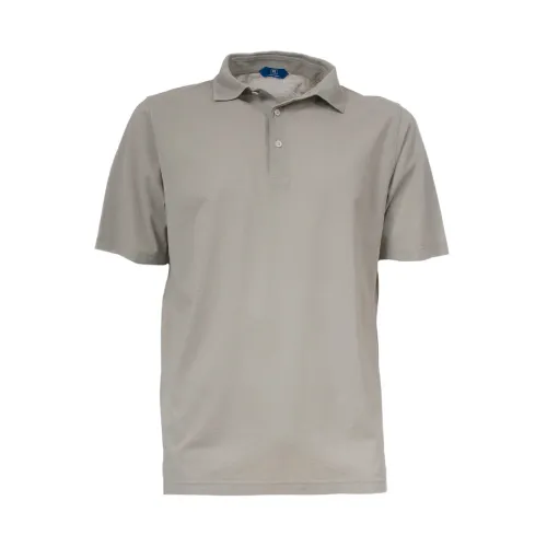 Kired , Cotton Polo Shirt with Classic Collar ,Gray male, Sizes: