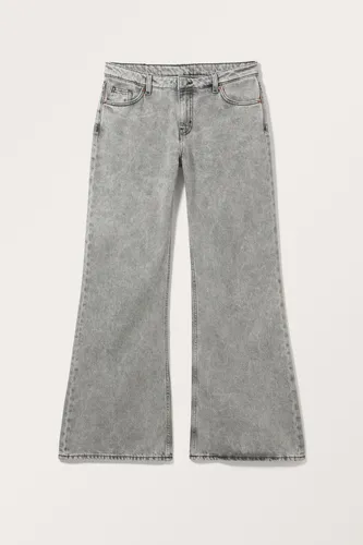 Kiri Low Waist Loose Flared Jeans - Grey