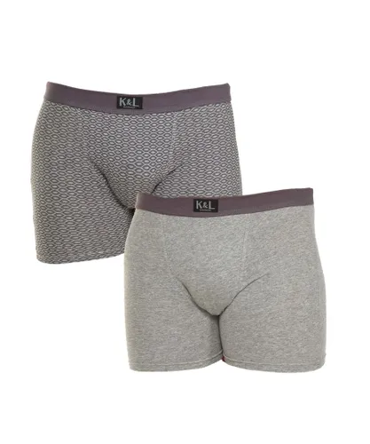 Kisses&Love Mens Pack-2 Basic Boxers with breathable fabric KL2009 men - Grey