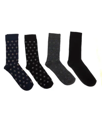 Kisses&Love Mens Pack-4 High-top socks with anti-pressure cuff KL2017H men - Multicolour - One