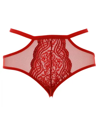 Kisses&Love Womens Lace culotte panties with waist strap 21681 woman - Red