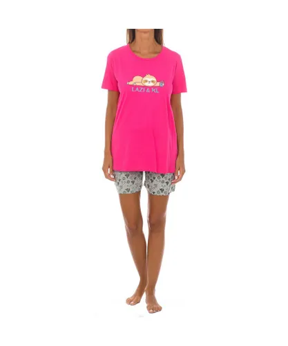 Kisses&Love Womenss short sleeve round neck Lazi pajamas KL45197 - Pink