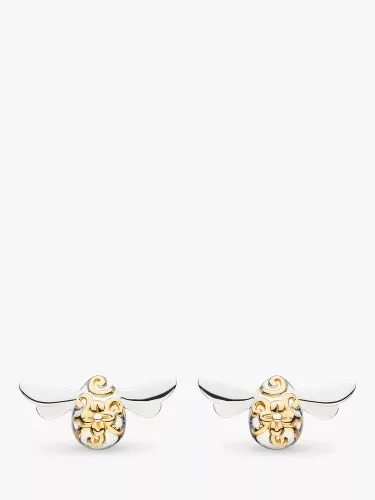 Kit Heath Blossom Flyte Honey Bee Stud Earrings, Silver/Gold - Silver/Gold - Female