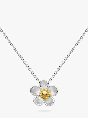 Kit Heath Blossom Wood Rose Pendant Necklace, Silver/Gold - Silver/Gold - Female