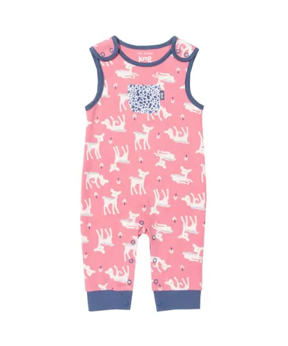Kite Clothing Baby Girl Little Deer Dungarees - Pink Cotton