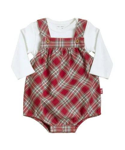 Kite Clothing Baby Unisex Check Bubble Romper Set - Red