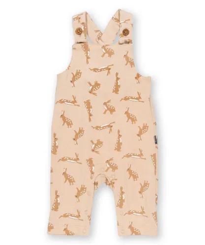 Kite Clothing Baby Unisex Hello Hare Dungarees - Brown cotton