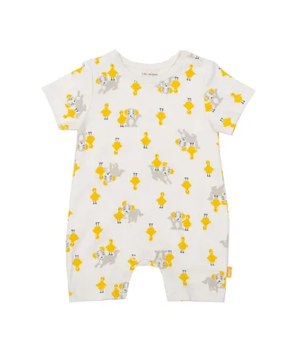 Kite Clothing Baby Unisex Pup And Duck Romper - Cream Cotton