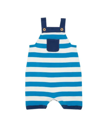 Kite Clothing Baby Unisex Stripy Knit Dungarees - Blue cotton