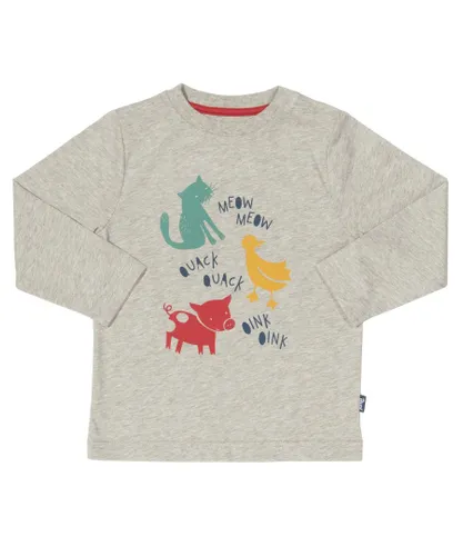 Kite Clothing Boys Animal Sounds T-Shirt - Grey Organic Cotton