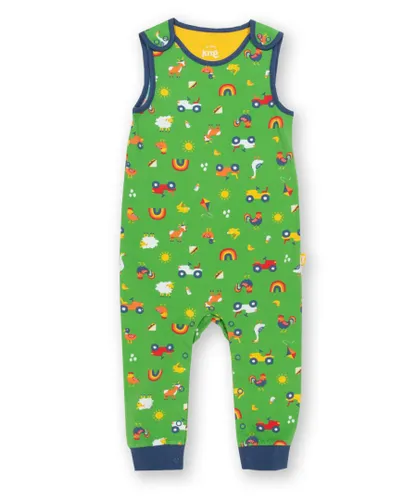 Kite Clothing Boys Best Day Ever Dungarees - Green Cotton
