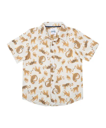 Kite Clothing Boys Cat Kingdom Shirt - Cream Cotton