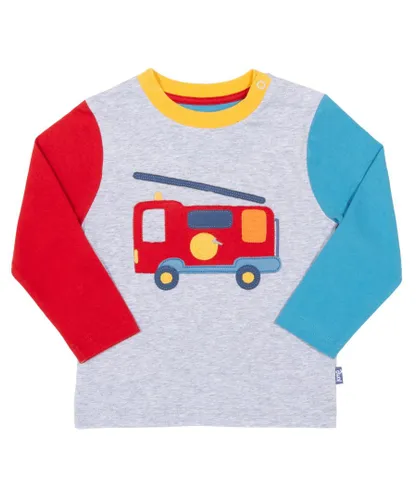 Kite Clothing Boys Fire Engine T-Shirt - Grey Cotton