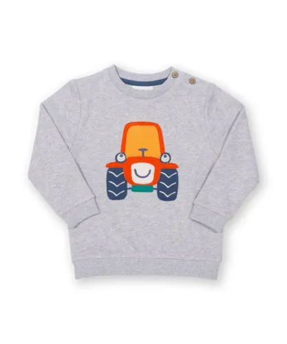 Kite Clothing Boys Happy Tractor Sweatshirt - Grey Cotton