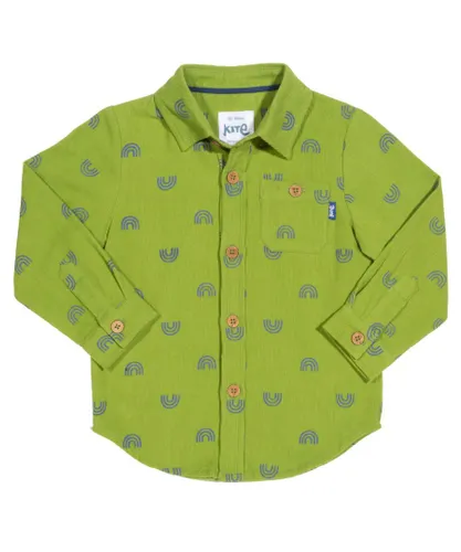 Kite Clothing Boys Polka Rainbow Shirt - Green Cotton