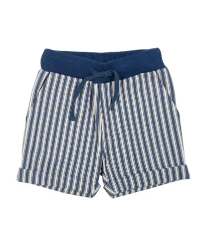 Kite Clothing Boys Ticking Turn-Up Shorts - Navy Cotton