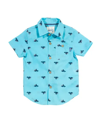 Kite Clothing Boys Wonder Whale Shirt - Blue Cotton