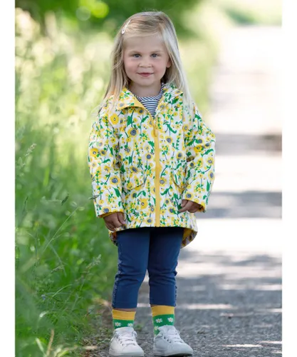Kite Clothing Girls Bumble Blooms Splash Coat - Yellow Cotton