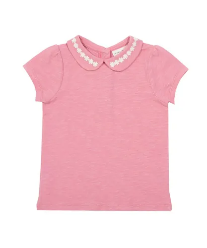 Kite Clothing Girls Daisy Collar Top - Pink Cotton