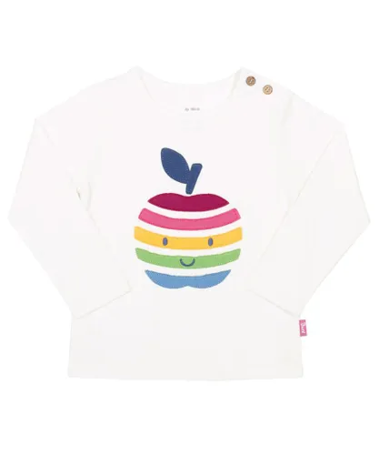 Kite Clothing Girls Happy Apple T-Shirt - Cream Cotton