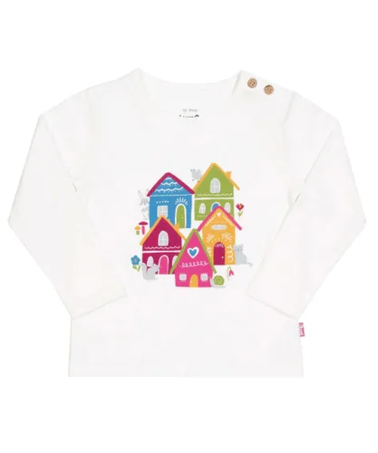 Kite Clothing Girls Happy Homes T-Shirt - Cream Cotton