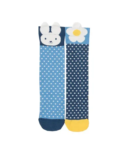 Kite Clothing Girls Hoppy Dot Socks - Blue Cotton