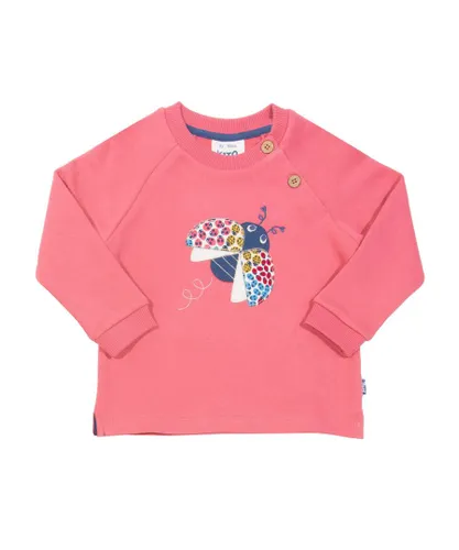 Kite Clothing Girls Ladybird Sweatshirt - Pink Cotton