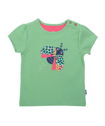 Kite Clothing Girls Ladybird T-Shirt - Green Cotton